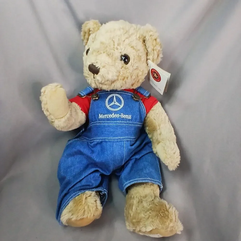 Herrington Plush Bear Beige Mercedes-Benz with Overalls and Shirt With Tags VTG